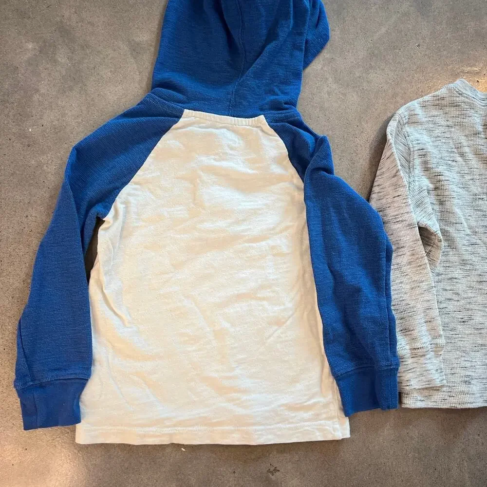 OshKosh blue white gray longsleeve ribbed cotton shirts toddler boy 3T bundle